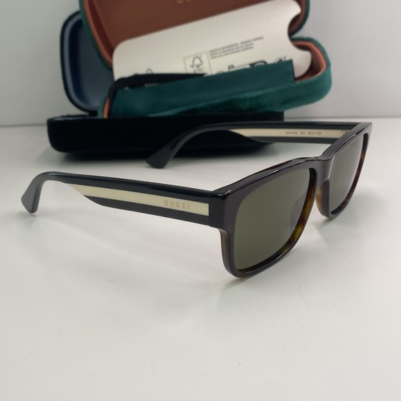 💯- New Authentic Gucci GG0340S 003 56 GG0340 Men's Sunglasses - Picture 8 of 15